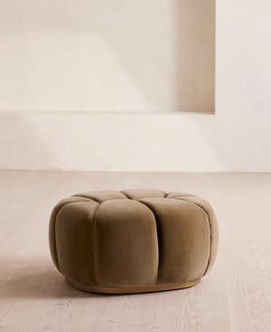 Garret Footstool - Velvet Truffle - UK - Listing Image