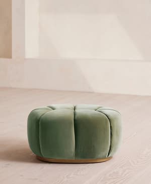 Garret Footstool - Velvet Seafoam - UK - Hover Image