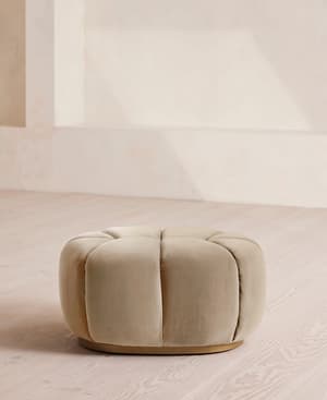 Garret Footstool - Velvet Oyster - UK - Hover Image