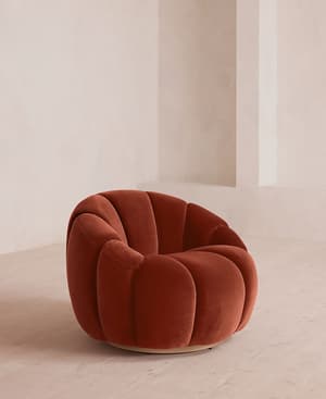 Garret Armchair - Velvet - Rust - US - Listing Image