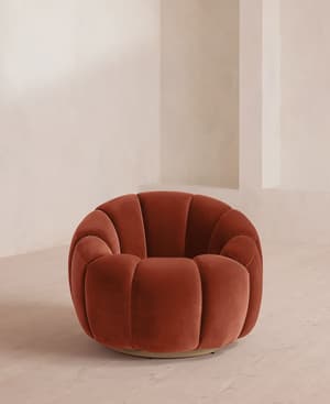 Garret Armchair - Velvet - Rust - US - Hover Image