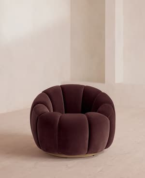 Garret Chair - Velvet - Aubergine - US - Hover Image
