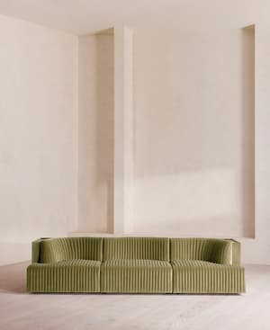 Hamish Modular Sofa - Four Seater - Velvet - Lichen - Listing Image