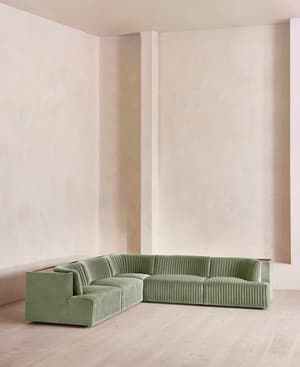 Hamish Sectional Sofa - Corner Sofa - Velvet - Seafoam US - Hover Image