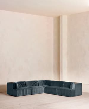 Hamish Sectional Corner Sofa - Velvet - Grey Blue - US - Listing Image