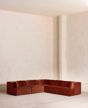 Hamish Modular Sofa - Corner Sofa - Velvet - Rust - Listing Image