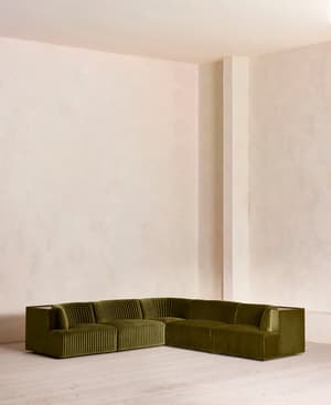 Hamish Sectional Corner Sofa - Velvet - Olive - US - Listing Image