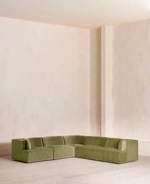 Hamish Sectional Corner Sofa - Velvet - Lichen - US - Listing Image