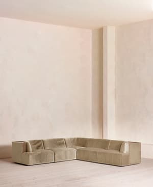 Hamish Sectional Sofa - Corner Sofa - Velvet - Oyster - US - Listing Image