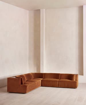 Hamish Modular Sofa - Corner Sofa - Velvet - Cinnamon - UK - Hover Image