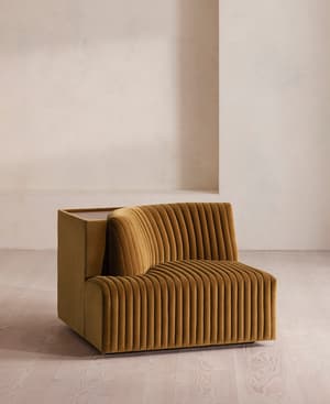 Hamish Modular Sofa - Left Arm Module - Velvet - Mustard - Hover Image