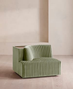 Hamish Modular Sofa - Left Arm Module - Velvet - Seafoam - UK - Hover Image