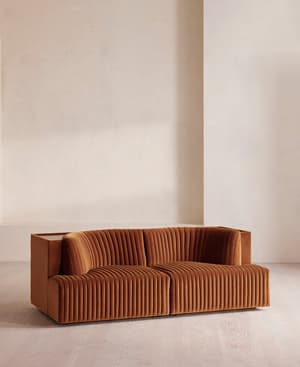 Hamish Modular Sofa - Three Seater - Velvet - Cinnamon - UK - Hover Image