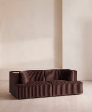 Hamish Modular Sofa - Three Seater - Velvet - Aubergine - UK - Hover Image