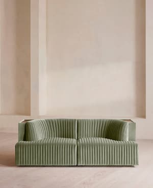 Hamish Modular Sofa - Three Seater - Velvet - Seafoam - UK - Listing Image
