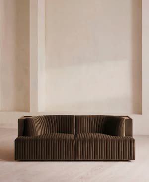 Hamish Modular Sofa - Three Seater - Velvet - Chocolate - Listing Image