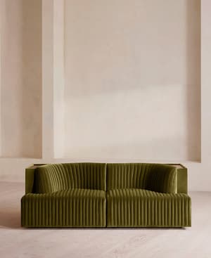 Hamish Modular Sofa - Three Seater - Velvet - Olive - Listing Image
