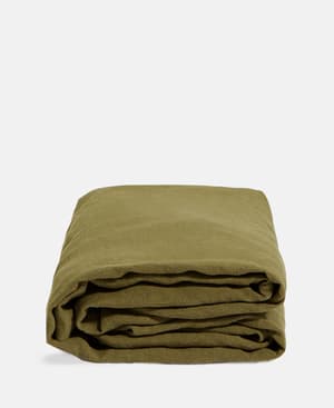 Luna Linen Fitted Sheet - Olive - Emperor - Listing Image