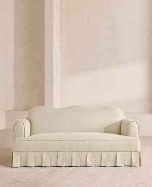 Madelyn Three Seater Sofa - Linen - Bisque - UK - Hover Image