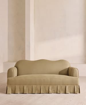 Madelyn Three Seater Sofa - Linen - Wheat - US - Hover Image