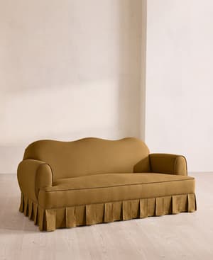 Madelyn Three Seater Sofa - Linen - Ochre - UK - Listing Image