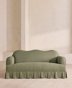 Madelyn Three Seater Sofa - Linen - Sage - UK - Hover Image