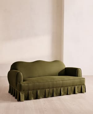 Madelyn Three Seater Sofa - Linen - Olive - US - Listing Image