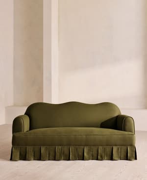 Madelyn Three Seater Sofa - Linen - Olive - US - Hover Image