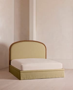Mika Bed - Queen - Linen - Wheat - US - Listing Image