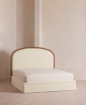 Mika Bed - King - Linen - Bisque - Hover Image