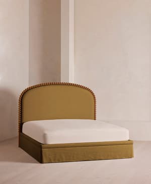 Mika Bed - King - Linen - Ochre - US - Listing Image