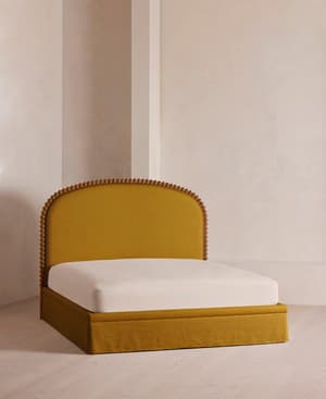 Mika Bed - King - Linen - Turmeric - UK - Listing Image