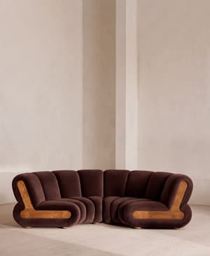 Noelle Modular Curved Sofa - Four Seater - Velvet - Aubergine - UK - Listing Image