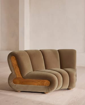 Noelle Sectional Curved Armchair - Velvet - Truffle - US - Hover Image