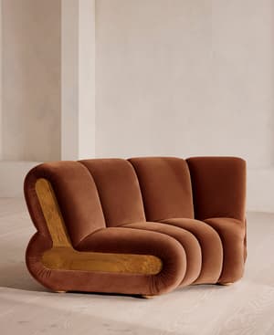 Noelle Modular Curved Armchair - Velvet - Cinnamon - UK - Hover Image