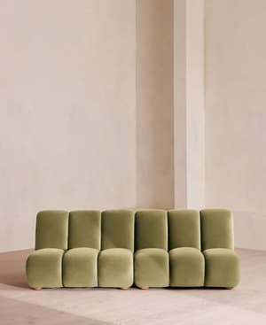 Noelle Modular Sofa - Four Seater - Velvet - Lichen - Listing Image