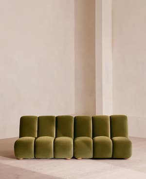 Noelle Modular Sofa - Four Seater - Velvet - Olive - Listing Image