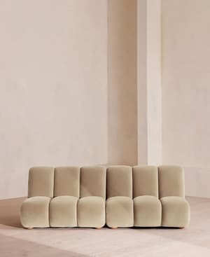 Noelle Modular Sofa - Four Seater - Velvet - Oyster - UK - Listing Image