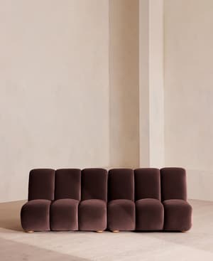 Noelle Modular Sofa - Four Seater - Velvet - Aubergine - UK - Listing Image
