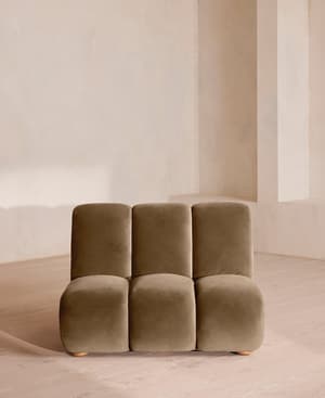 Noelle Modular Armchair - Velvet - Truffle - UK - Listing Image