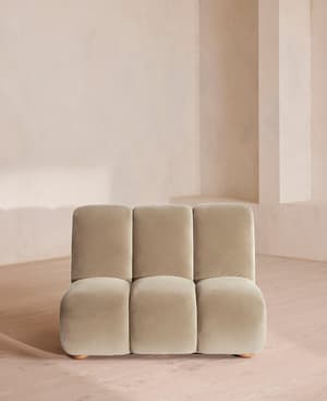 Noelle Modular Armchair - Velvet - Oyster - UK - Listing Image