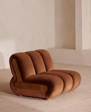 Noelle Modular Armchair - Velvet - Cinnamon - UK - Hover Image