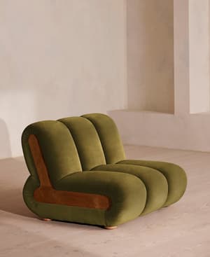 Noelle Sectional Armchair - Velvet Olive - US - Hover Image