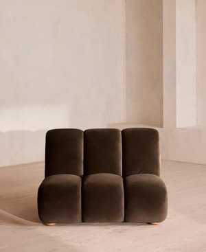 Noelle Sectional Armchair - Velvet Chocolate Brown - US - Listing Image