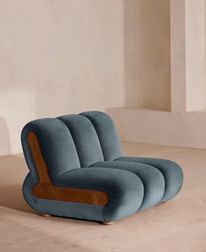 Noelle Modular Armchair - Velvet Grey Blue - UK - Hover Image