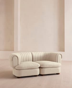 Rava Sectional Sofa - Three Seater - Linen - Bisque - US - Hover Image