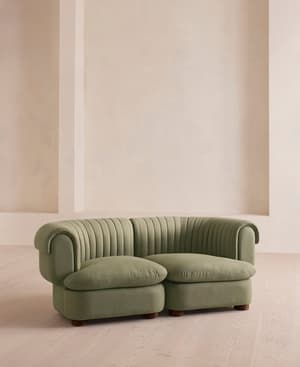Rava Sectional Sofa - Three Seater - Linen - Sage - US - Hover Image