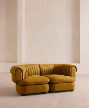 Rava Sectional Sofa - Three Seater - Linen - Turmeric - US - Hover Image