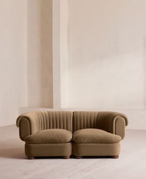 Rava Sectional Sofa - Three Seater - Velvet - Truffle - US - Listing Image