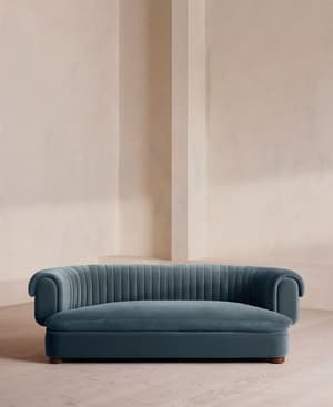 Rava Three Seater Sofa - Velvet - Grey Blue - US - Listing Image